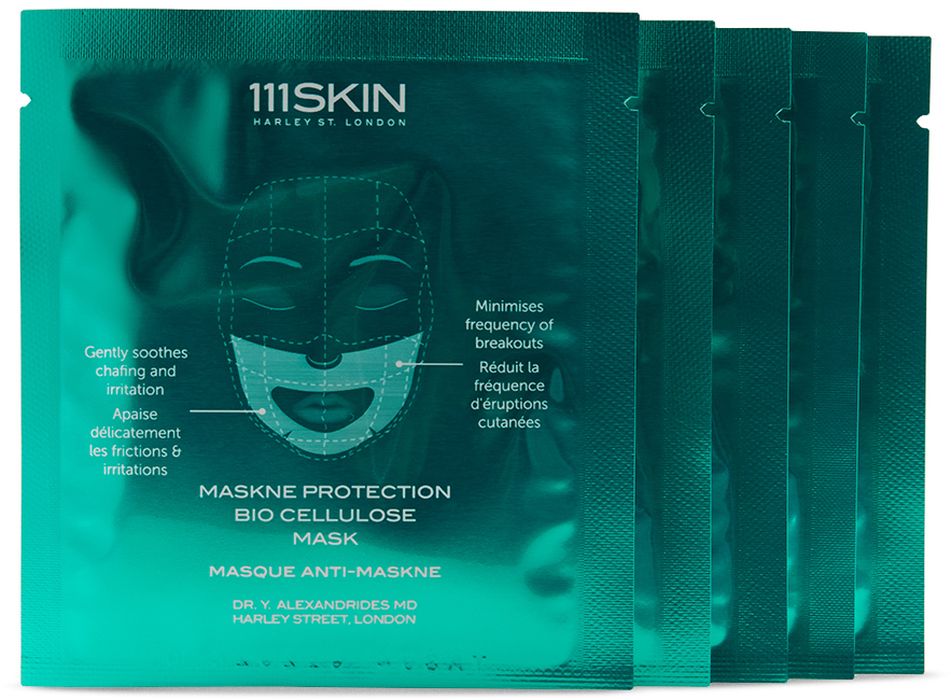 111 Skin Five-Pack Maskne Protection Bio Cellulose Masks, 10 mL