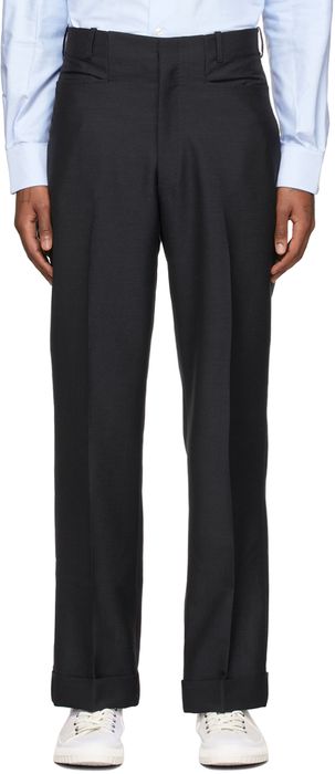 Factor's Navy Mohair Tailored Trousers