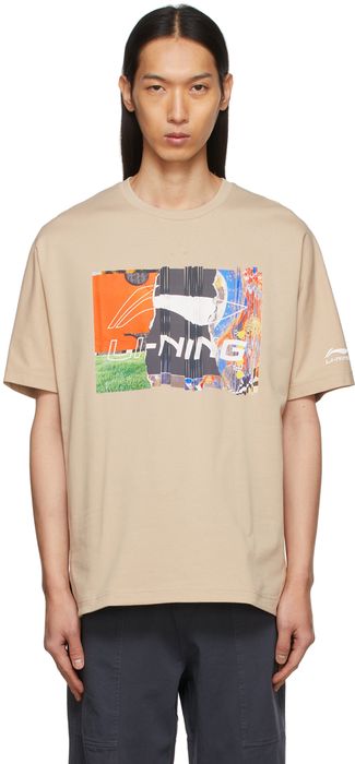 Li-Ning Beige Graphic T-Shirt