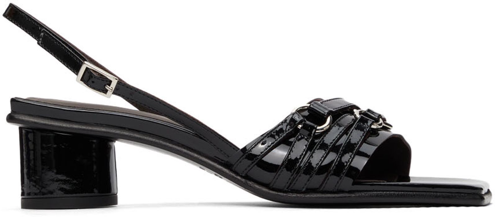 Justine Clenquet SSENSE Exclusive Black Drew Heeled Sandals