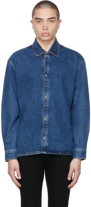 Frame Blue Organic Denim Loose Fit Shirt