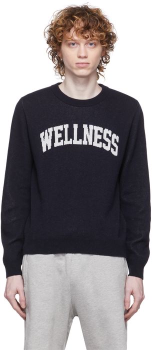Sporty & Rich Navy Wellness Ivy Crewneck Sweater
