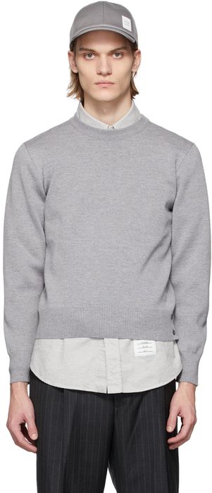 Thom Browne Grey Merino Milano Stitch Sweater