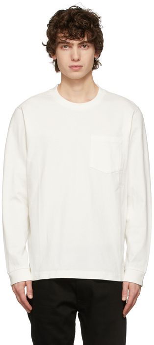 Nudie Jeans White Heavy Pocket Rudy Long Sleeve T-Shirt