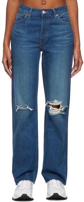 Re/Done Blue 90s High-Rise Loose Jeans