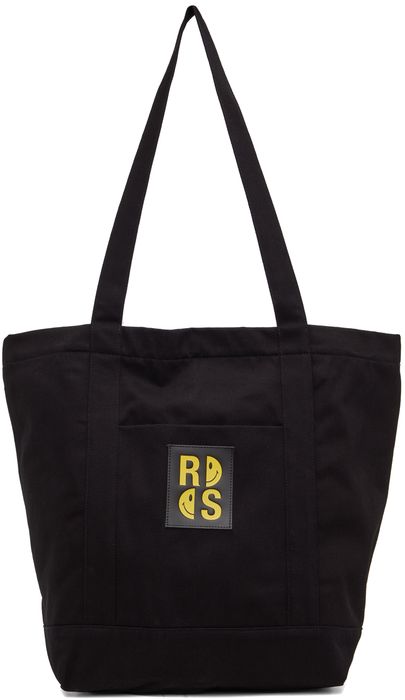 Raf Simons Black Smiley Edition Denim Tote Bag