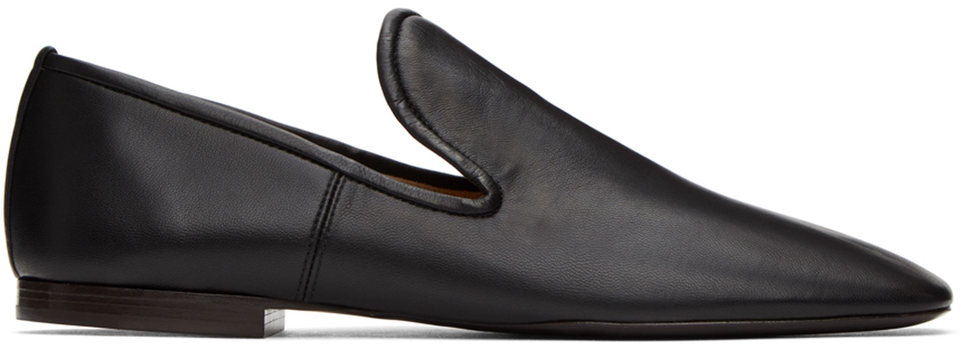 Lemaire Black Soft Loafers