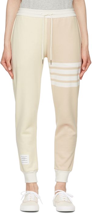 Thom Browne Off-White & Beige Funmix 4-Bar Lounge Pants