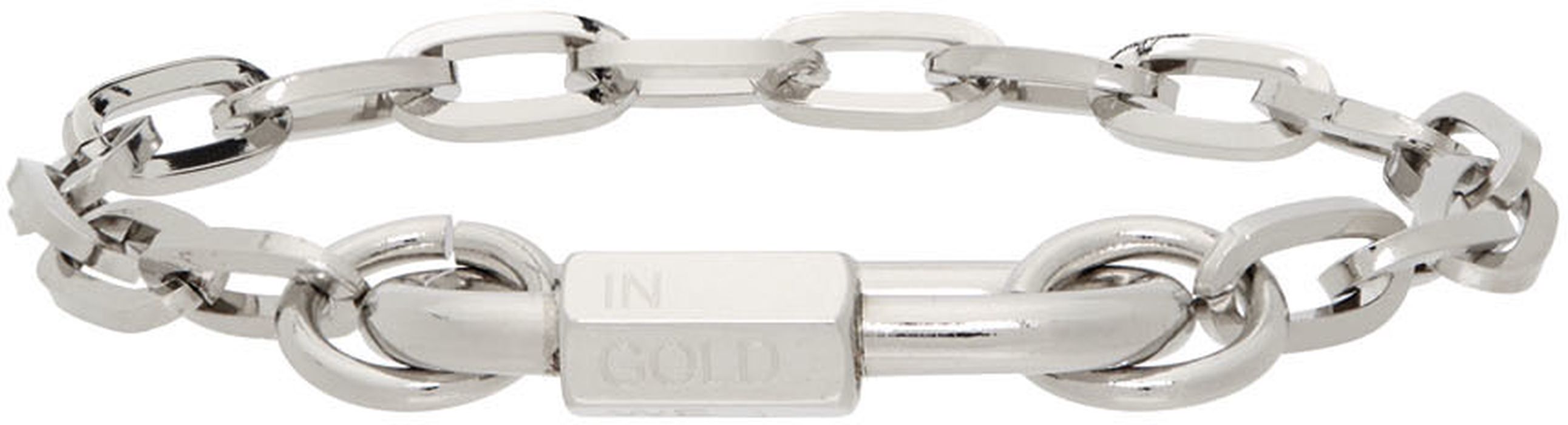 IN GOLD WE TRUST PARIS Silver Chain Bracelet