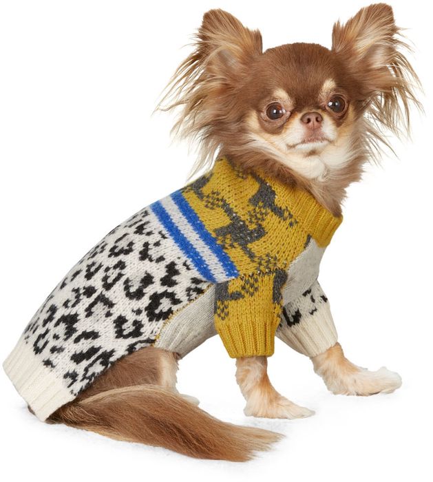 Ware of the Dog Multicolor Leopard Combo Sweater