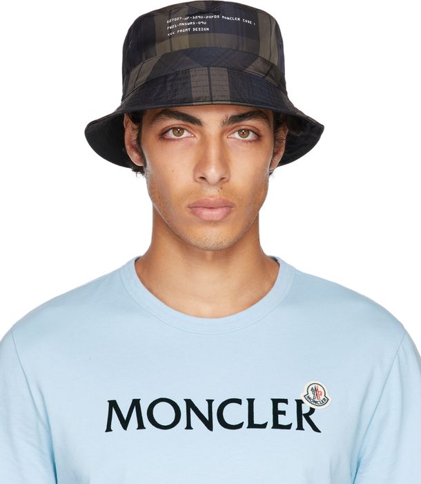 Moncler Genius 7 Moncler FRGMT Hiroshi Fujiwara Reversible Brown & Blue Check Bucket Hat