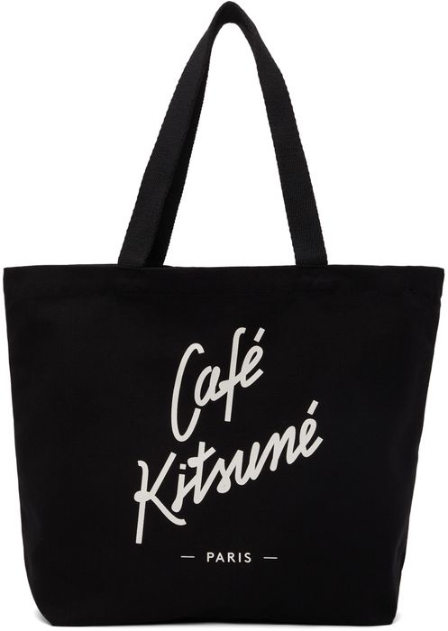 Maison Kitsuné Black 'Café Kitsuné' Tote