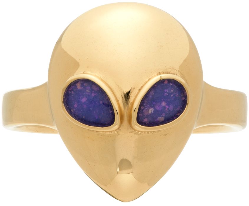 Alina Abegg Gold & Purple Alien Pinky Ring