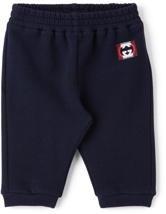Gucci Baby Navy Cotton Track Lounge Pants