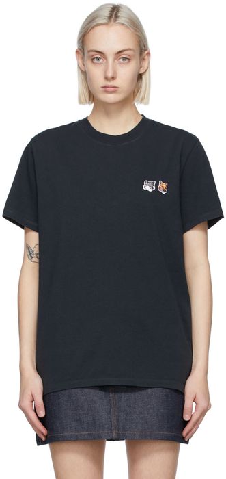 Maison Kitsuné Black Double Fox Head T-Shirt