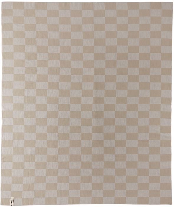 Curio Practice SSENSE Exclusive Off-White & Grey Check Blanket