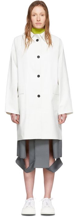 KASSL Editions White Above-The-Knee Coat