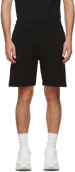 Alexander McQueen Black Selvedge Logo Tape Shorts
