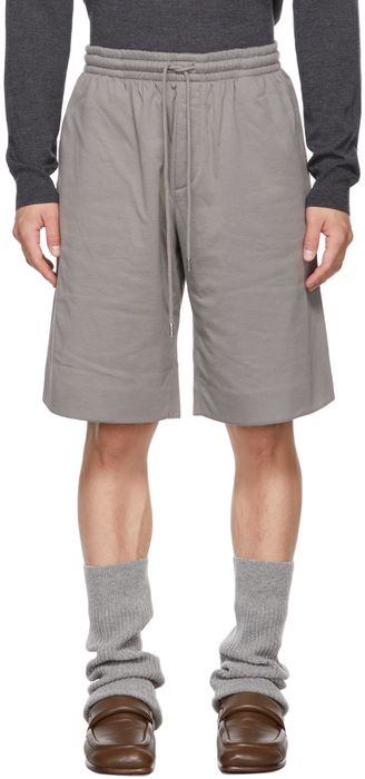 Dries Van Noten Grey Supima Cotton Double Layer Shorts