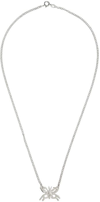 MGN SSENSE Exclusive Silver Mariposa Necklace