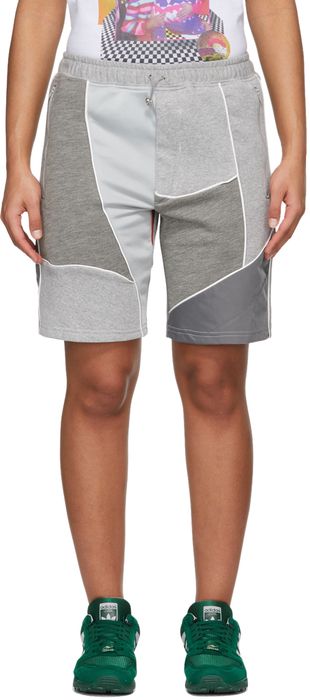 Ahluwalia Grey Patchwork Shorts