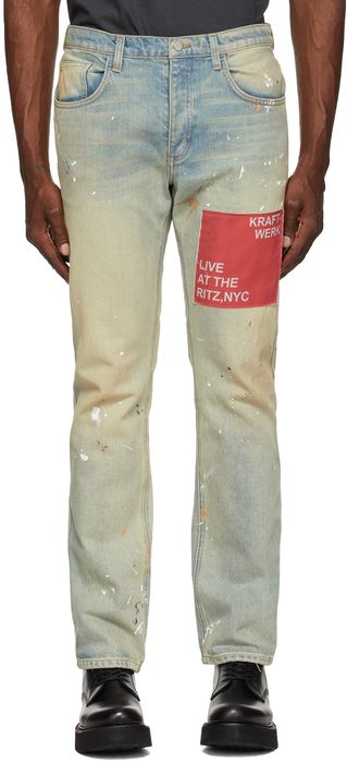 Mr. Saturday Indigo Paint Splatter Jeans