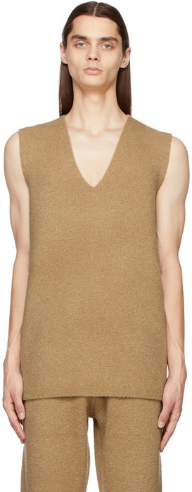 Tanaka Beige Wool Comfy Vest