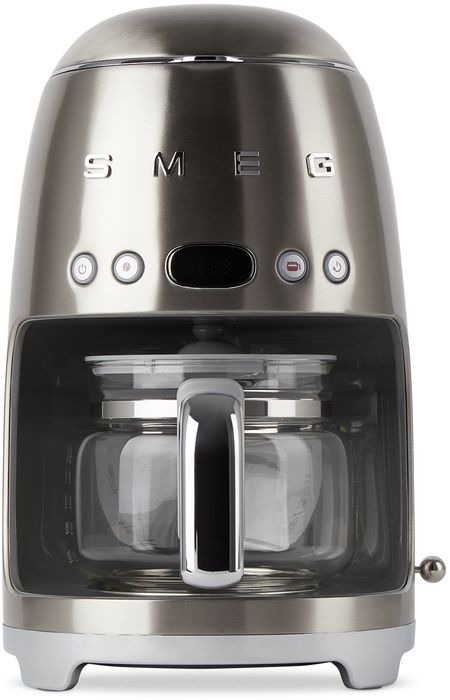 SMEG Silver Retro-Style 10 Cup Coffee Machine, 1.2 L