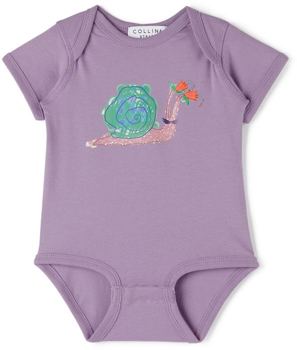Collina Strada SSENSE Exclusive Baby Purple Snail Printed Bodysuit