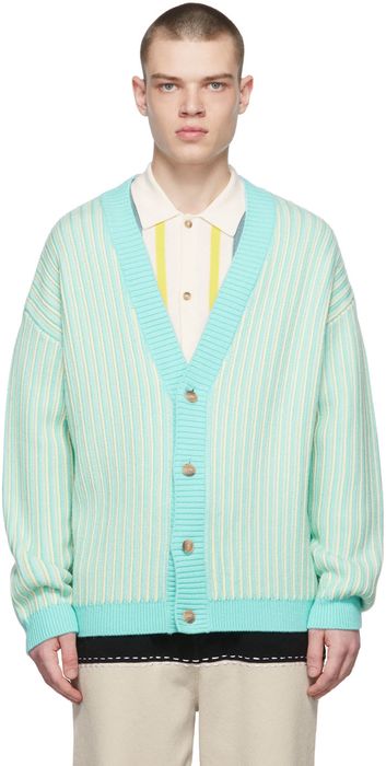 King & Tuckfield Blue & Off-White Striped Cardigan