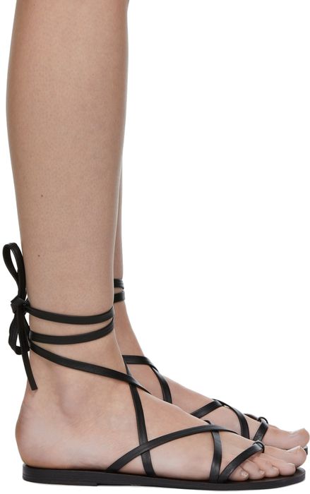 Ancient Greek Sandals Black Morfi Sandals