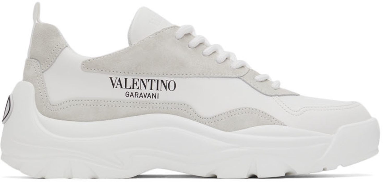 Valentino Garavani White & Grey Gumboy Sneakers