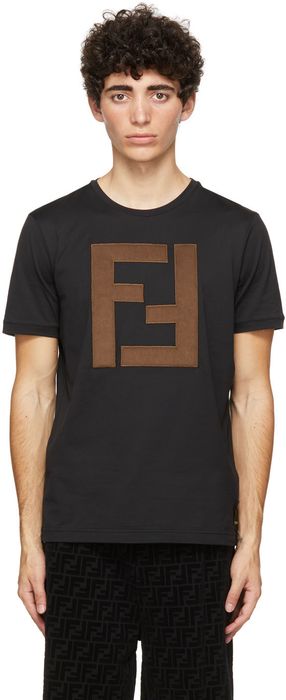 Fendi Black 'FF' Patch T-Shirt