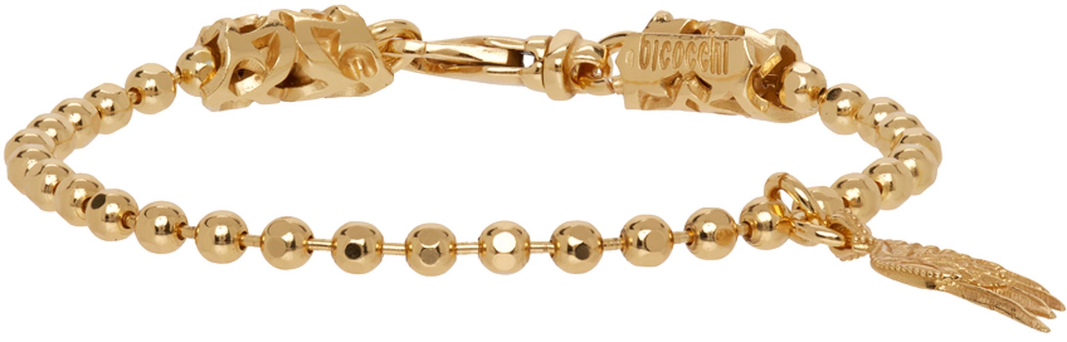 Emanuele Bicocchi SSENSE Exclusive Gold Wing Charm Bracelet