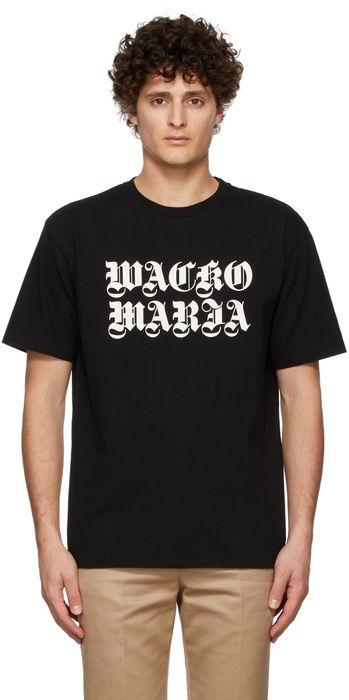 WACKO MARIA Black Washed Heavy Weight Crewneck 'Guilty Parties' T-Shirt
