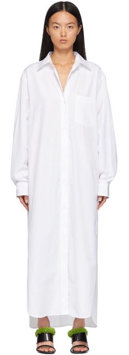 Dries Van Noten White Poplin Shirt Dress