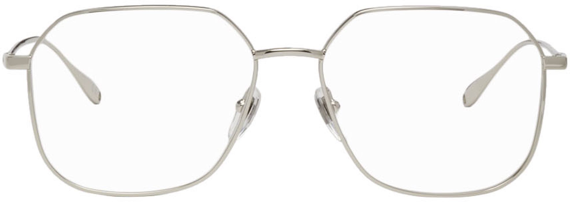 Gucci Silver Rectangular Glasses