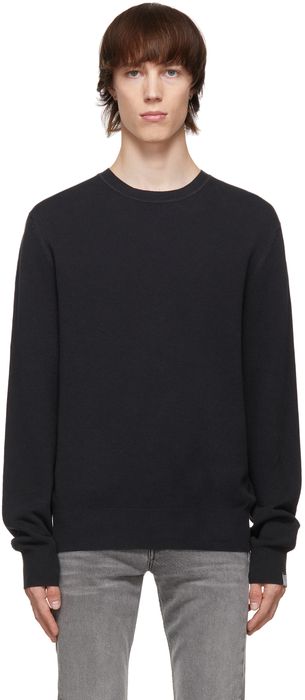 rag & bone Black Hemp Piqué Sweatshirt