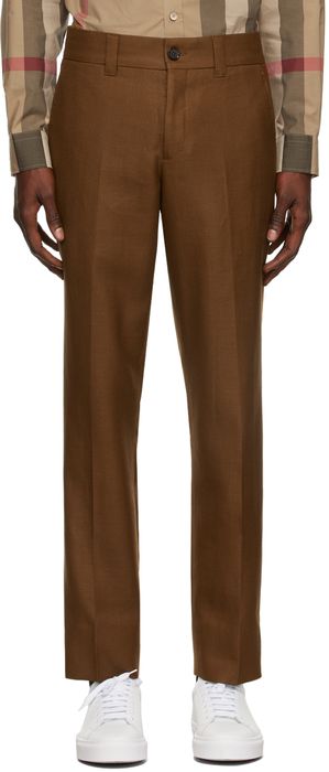 Burberry Brown Wool Cropped Tailored Trousers