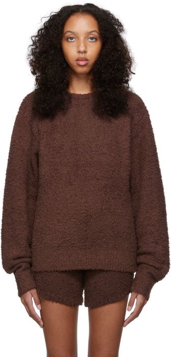 SKIMS Brown Cozy Knit Pullover Sweater
