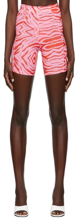 Fruity Booty SSENSE Exclusive Pink & Red Zebra Print Swim Shorts
