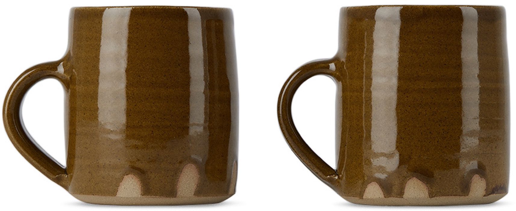 Lily Pearmain SSENSE Exclusive Brown Fingerprint Mug Set