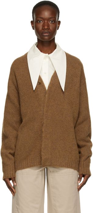 Lemaire Brown Oversized Knit Cardigan