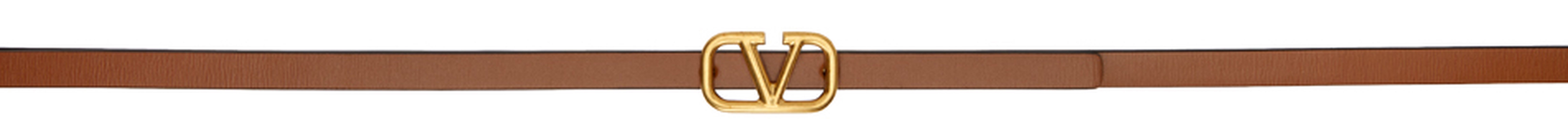 Valentino Garavani Reversible Brown & Black V Logo Belt