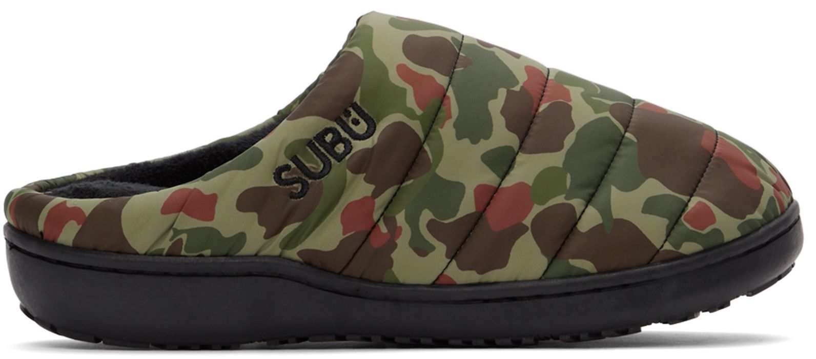 SUBU Green Quilted Camo Slippers