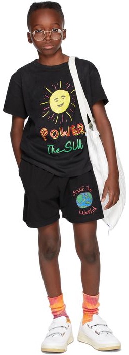 Kids Worldwide SSENSE Exclusive Kids Black 'Save The World' Shorts