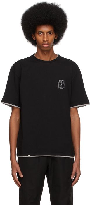 C2H4 Black Multi Existence Layered T-Shirt