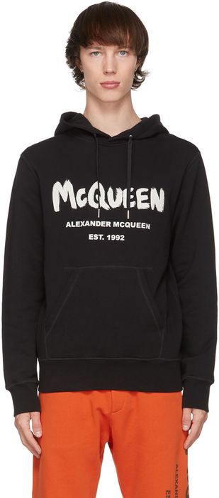 Alexander McQueen Black Graffiti Hoodie