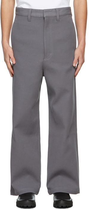 AMI Alexandre Mattiussi Grey Wide Fit Trousers