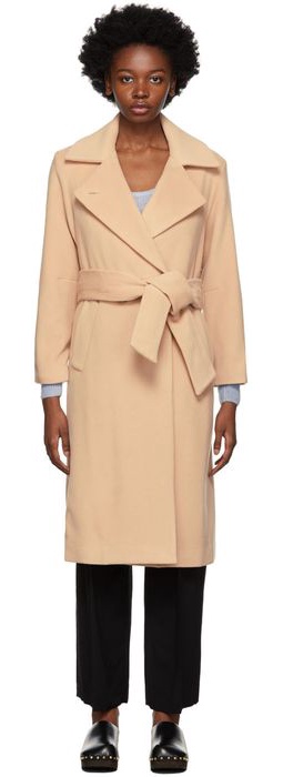 Vince Beige Double Breasted Trench Coat